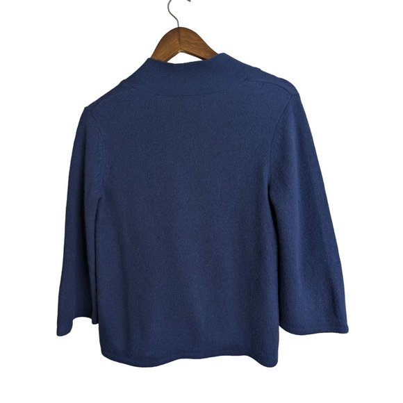 Carole Little Blue Lambswool and Angora Blend Cardigan Office Capsule Wear sz S - Picture 3 of 7